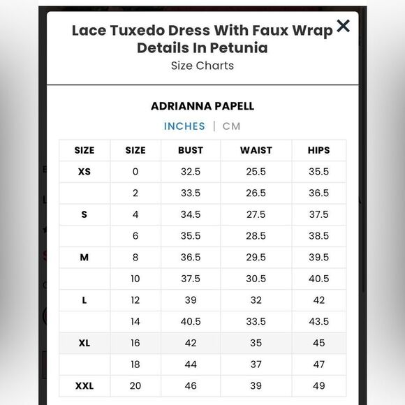 NWT Adrianna Papell LACE TUXEDO DRESS WITH FAUX WRAP DETAILS IN PETUNIA pink 10 - Picture 15 of 16